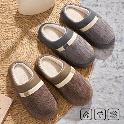 Premium Couple Cotton Slippers Autumn and Winter Indoor Home Piled Thickened Non-slip Warm Antibacterial Deodorant Cotton Shoes