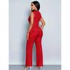 Spring and Summer Women's Two-piece Set of Elegant and Thin V-neck Sleeveless T-shirt and Wide-leg Pants Two-piece Set