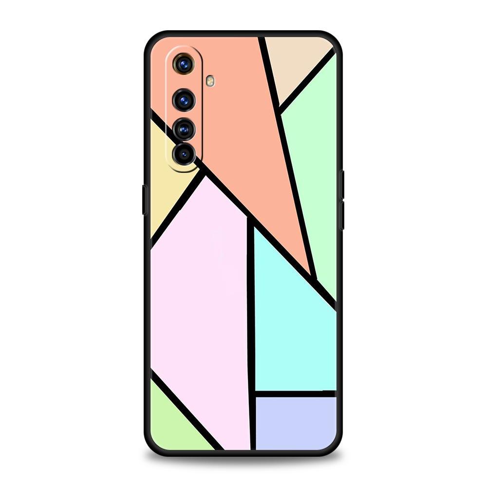 Color Geometry Marble Phone Case For Realme 12 11 10 4G 9 8 5G 7 6 GT5 GT3 GT2 Pro Plus C21 C11 C25 C35 GT Neo 2 3 3T 5 Cover