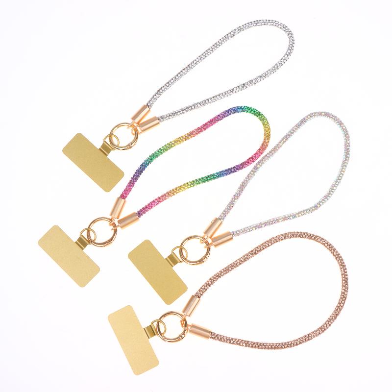 Luxury Full Phone Lanyard With Metal Clip Universal Short Chain Handheld Wrist Flash Accessory For Mobile Phones
