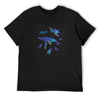 Space Sea Creatures T-Shirt Graphics Topping Vintage Graphic Tee Summer Shirt Workout Shirts for Men