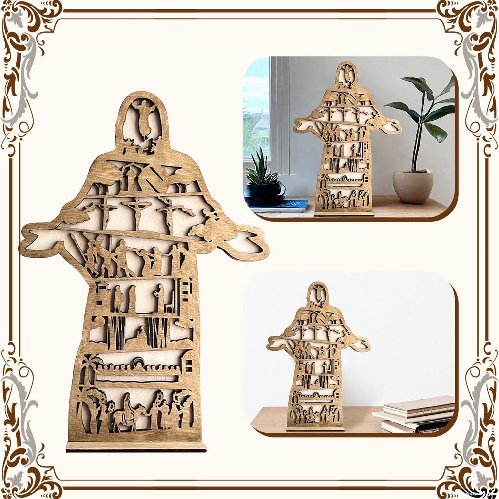 Christ Statue | Resurrection Decor - Tabletop Wood Easter Decor Spiritual Decor For Bathroom Bedroom Kitchen