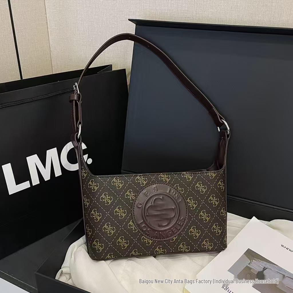 Trendy High-End Women's Niche Fashion Shoulder Crossbody Bag with Versatile Print Letter Design