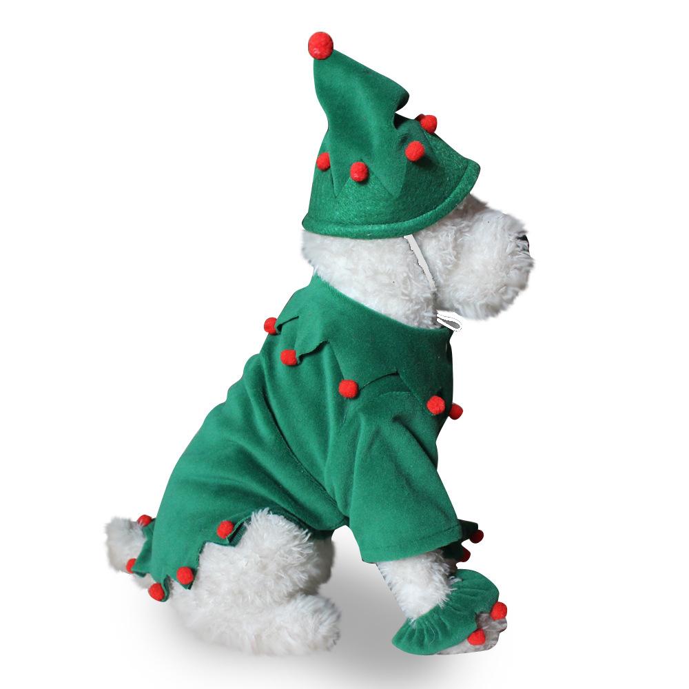 Striped holiday thickened pet supplies kitten puppy outing dog walking dress up winter heattech dog clothes