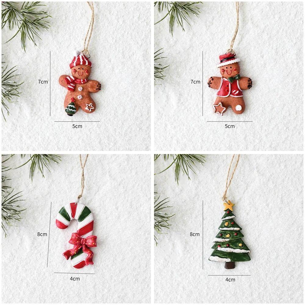 Gingerbread Man Christmas Tree Hanging Pendant Resin Hanging Xmas Tree Ornament Painted Funny Christmas Decoration
