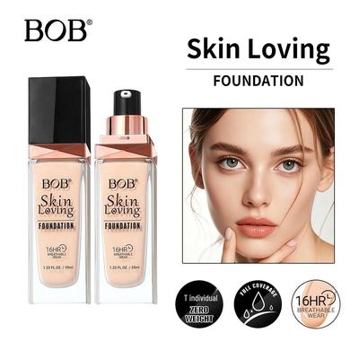 Long-Lasting No-Transfer Bob Foundation: Oil-Control, Clear, Natural, Moisturizing Coverage