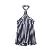 TAOP&ZA Spring/Summer Women's Halter Top & Striped Loose Long Pants Set