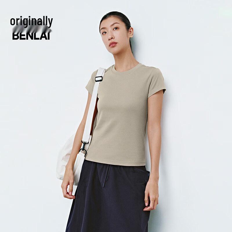 BENLAI Women s Slim Fit Round Neck Short Sleeve T-Shirt M