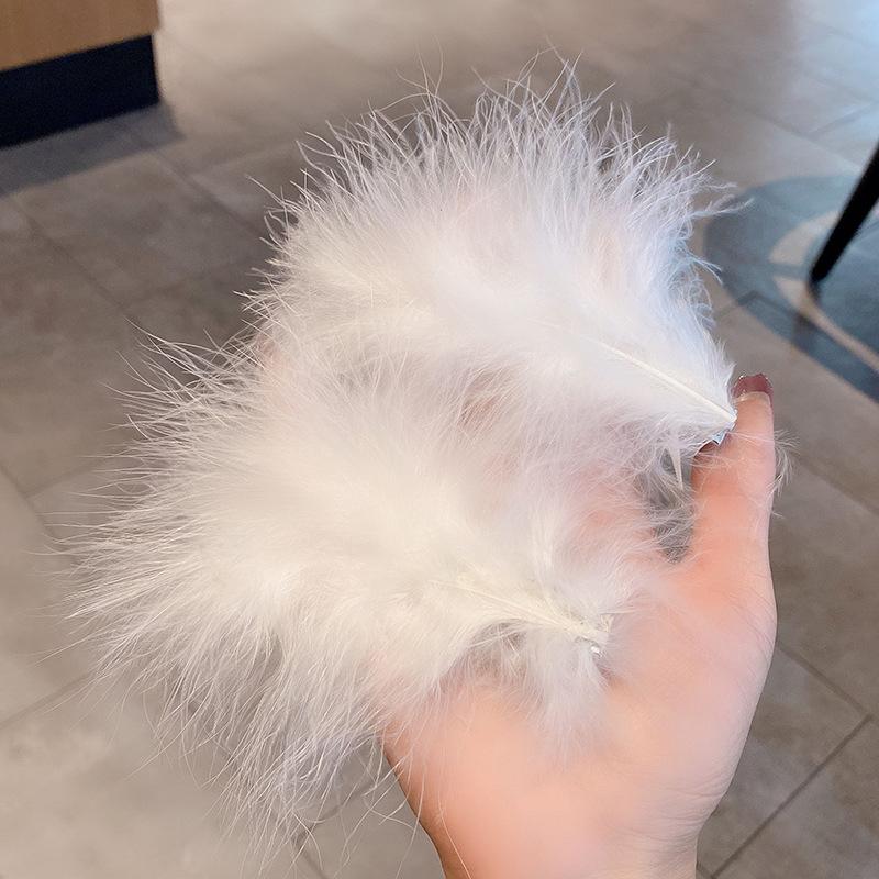 White Swan Feather Pearl Headdress Hairpin Fairy Hair Accessories Side Clip