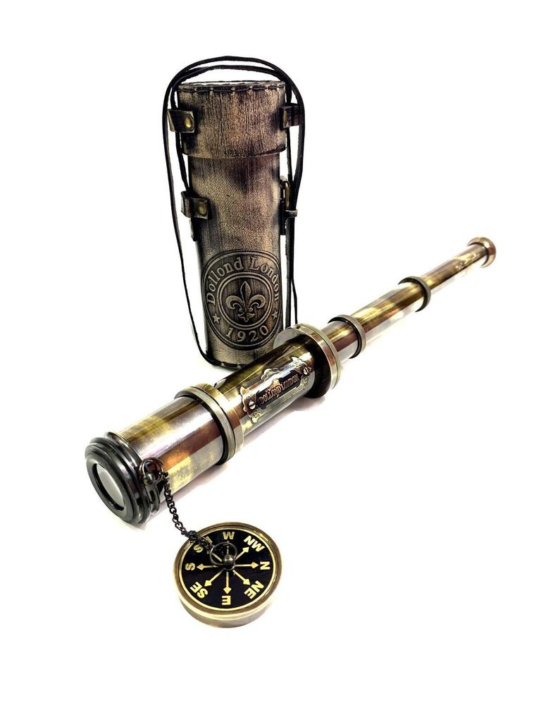 Marine Nautical Antique Vintage Solid Brass Pirate Spyglass Telescop 16 Inch