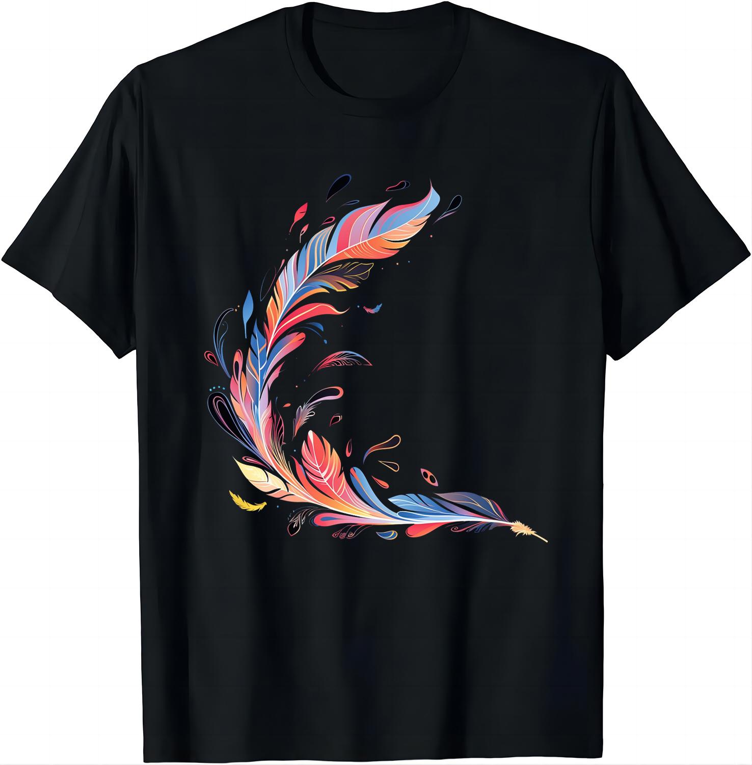 

Retro Style Feather Southwest Native American Indian Tribal Art Graphic TShirt Women Unisex Clothing Streetwear Graphic T Shirts S