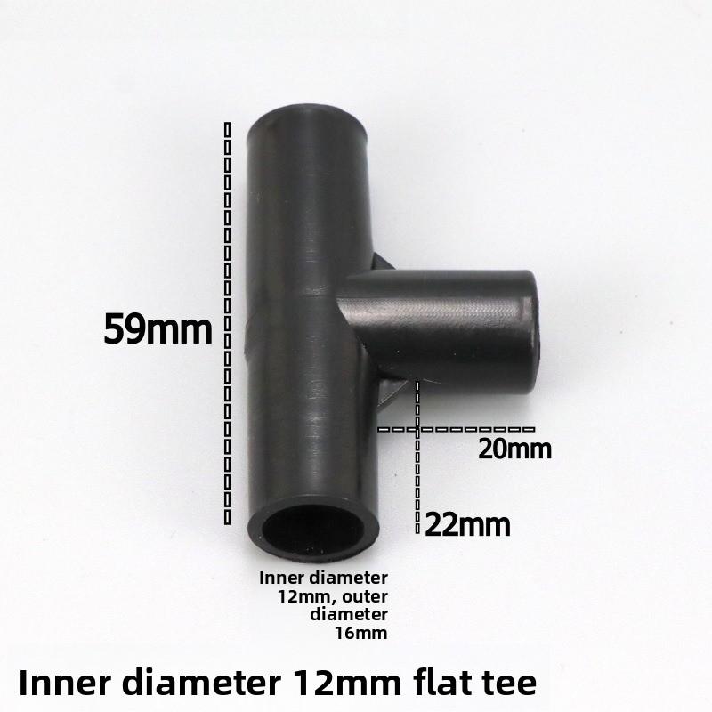 1 ks Černý konektor trubky DIY police Stan Pevný konektor Montážní díly Vnitřní průměr 8/12/16/19 mm ABS plast T-kus Čtyřcestný koleno Rovné spojení