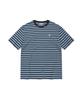 WACKY WILLY Basic Striped Short Sleeve T-Shirt Light Blue