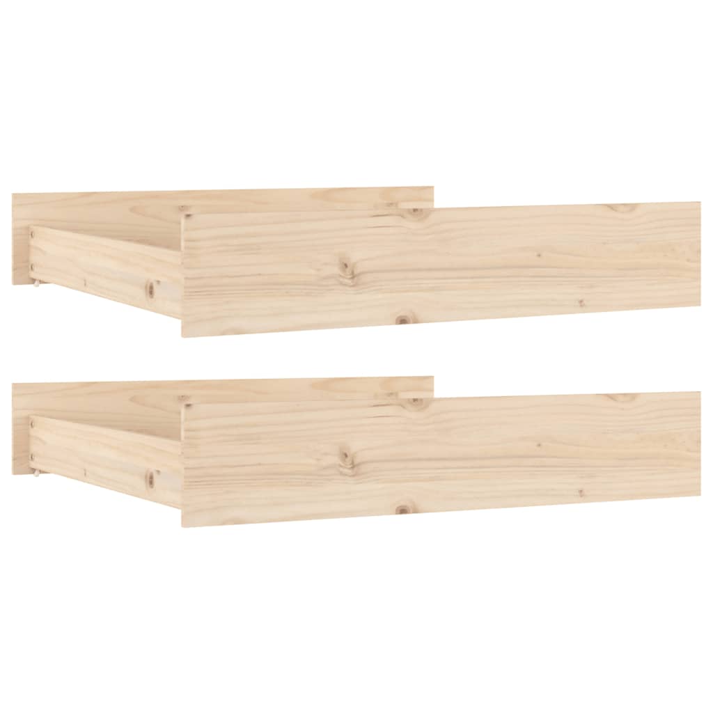 Vidaxl Under-Bed Drawers, 2 Pcs, Solid Pine Wood