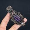 Amethyst Anhänger Edelsteinschmuck, 999 Kupferdraht gewickelter Anhänger, Geschenk für Frauen Handgefertigter Anhänger