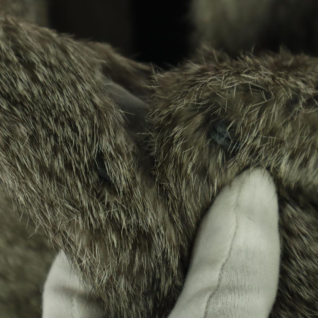 UNTITLED Long Sleeve Rabbit Fur Jacket 2 Brown Women Used