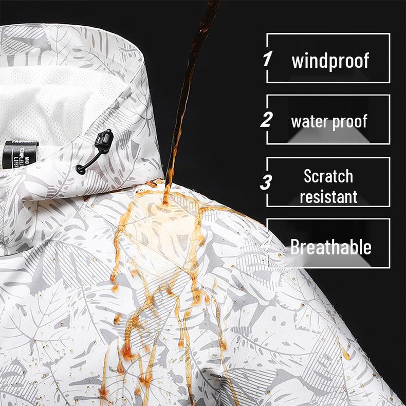 Unisex Windproof Hooded Jacket for Spring & Autumn - Loose Fit for Outdoor Activities & Mountaineering