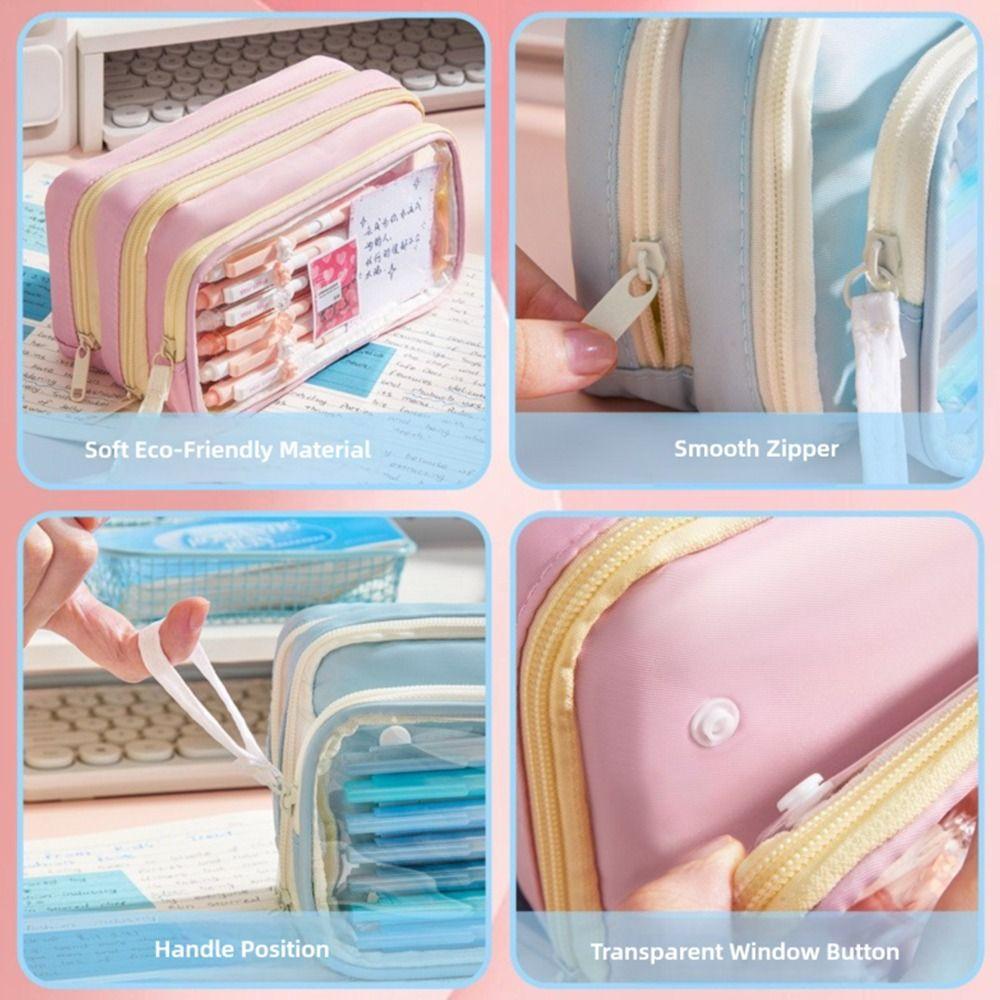 Large Opening Design Pencil Case Large Capacity Stationery Organizer Pen Box  School Office