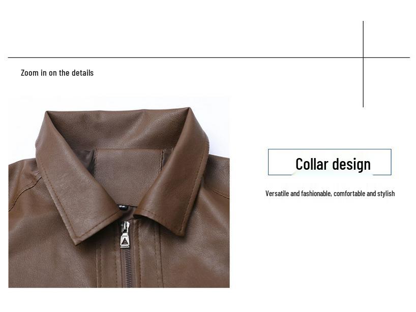 2025 Autumn Retro PU Leather Motorcycle Jacket: Trendy, Loose-Fit Men's Outerwear