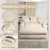 Modern Corduroy Sleeper Sofa Cloud Couch with 3 Soft Cushions, Comfortable Single-Seat Floor Sofa for Living Room Apartment Office (Beige)