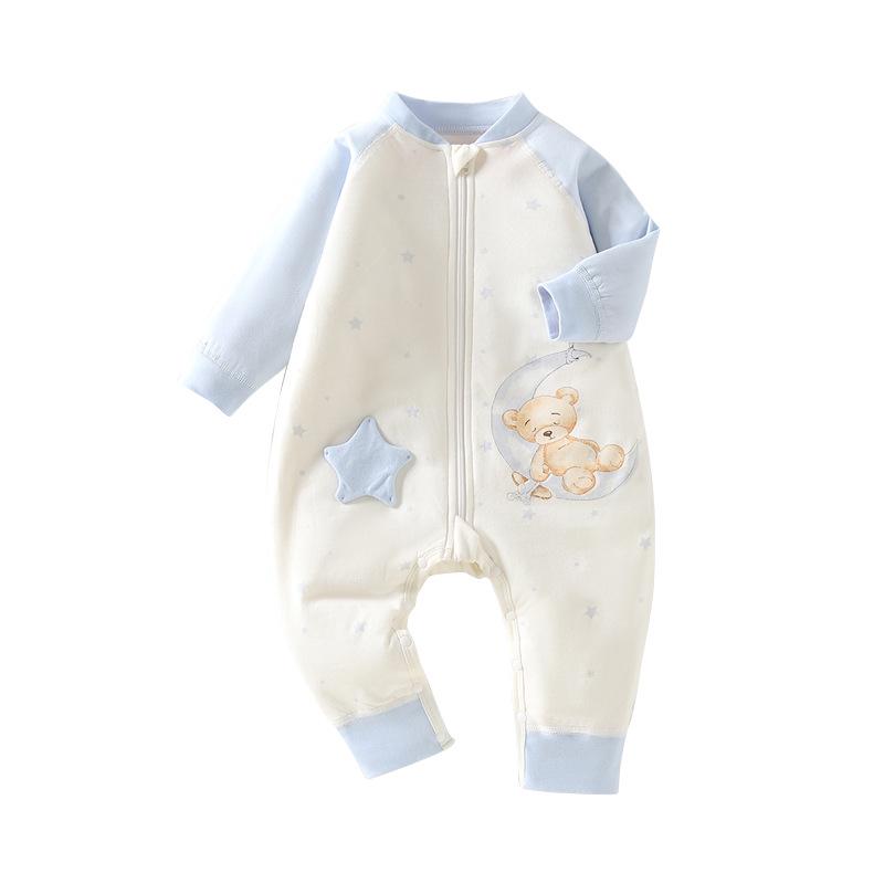 Autumn/Winter Baby Sleeping Bag: 40g Thin Cotton One-Piece Pajamas & Anti-Kick Quilt.