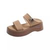 Temperament casual beach shoes wear new versatile thick-soled heightening cool slippers women's summer