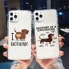 Custodia Carina a Cartone Animato Cane Salsiccia per Telefono per iPhone 17 16 15 14 13 12 11 Pro Max Mini SE 7 Plus Animale Trasparente Morbida Shell Fundas