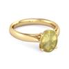Lemon Quartz Classic Solitaire Ring - 925 Sterling Silver Gold Vermeil