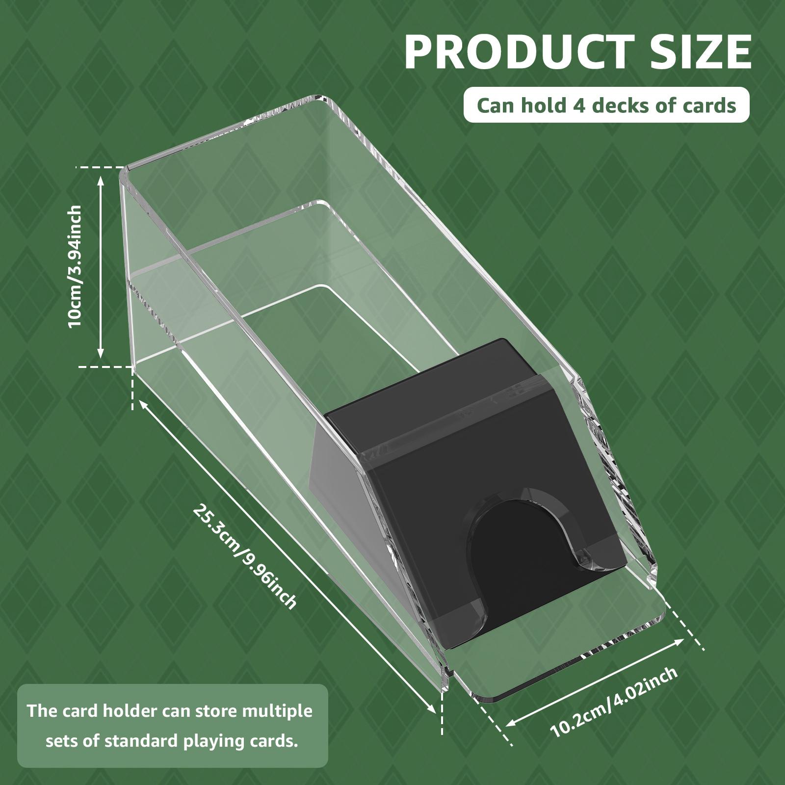 

Premium Acrylic Blackjack Card Shoe Heavy Duty Design Holds Multiple Decks for Home Games Tournament Multi Deck Card Tray