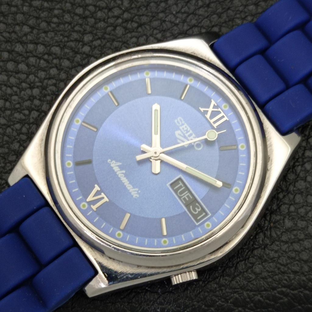VINTAGE SEIKO 5 AUTOMATIC 7019A JAPAN MENS BLUE COLOR DIAL WATCH a500800-5 R154-a500800