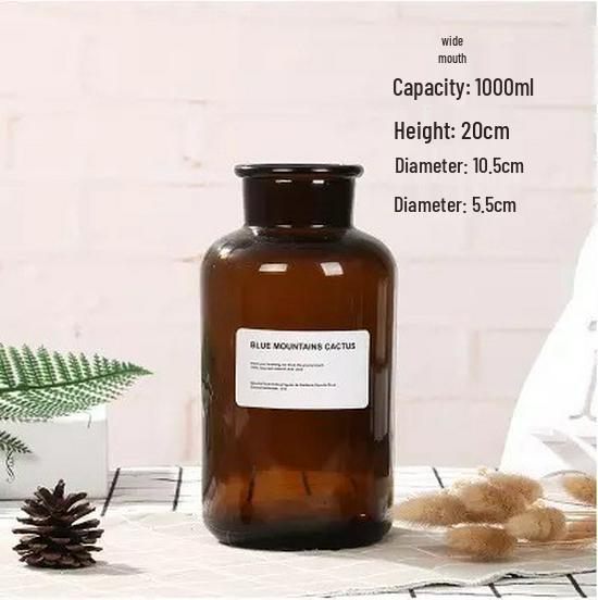 Retro Hemp Rope Glass Vase - Floral Transparent Desktop Ornament