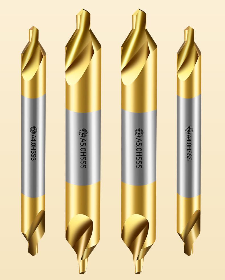 Burghiu de centrare Tiangong Tip A din oțel rapid placat cu titan pentru oțel inoxidabil