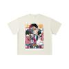 260 GSM Double Yarn 32 Count 100% Cotton Demon Slayer V25 Akaza Print Unisex Heavy Cotton T Shirt