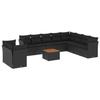VidaXL Salon de Jardin avec Coussins 10 pcs, Canapés de Terrasse, Ensemble de Meubles de Patio, Mobilier d'Extérieur, Noir 3259563