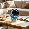 Outdoor Courtyard Decorations Moon Star/Fairy Crystal Ball Ornament, Decorative Acrylic Sphere for Bedroom Living Romantic Room Decor Desk Decor,