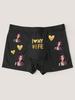 Personalizowana męska bielizna bokserska z nadrukiem w kształcie serca, elastyczna i miękka, wygodna, spersonalizowana, idealny prezent dla chłopaka/męża