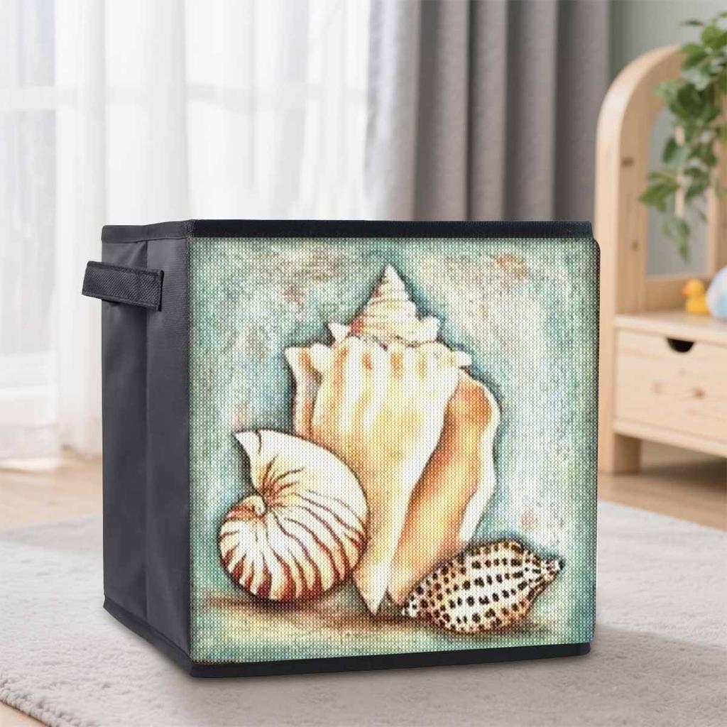 Conches and Shells 5D Diamond Painting Storage Basket Full Round Drill Mosaic Diamond Embroidery Cross Stitch Kits Home Decor Home Decor