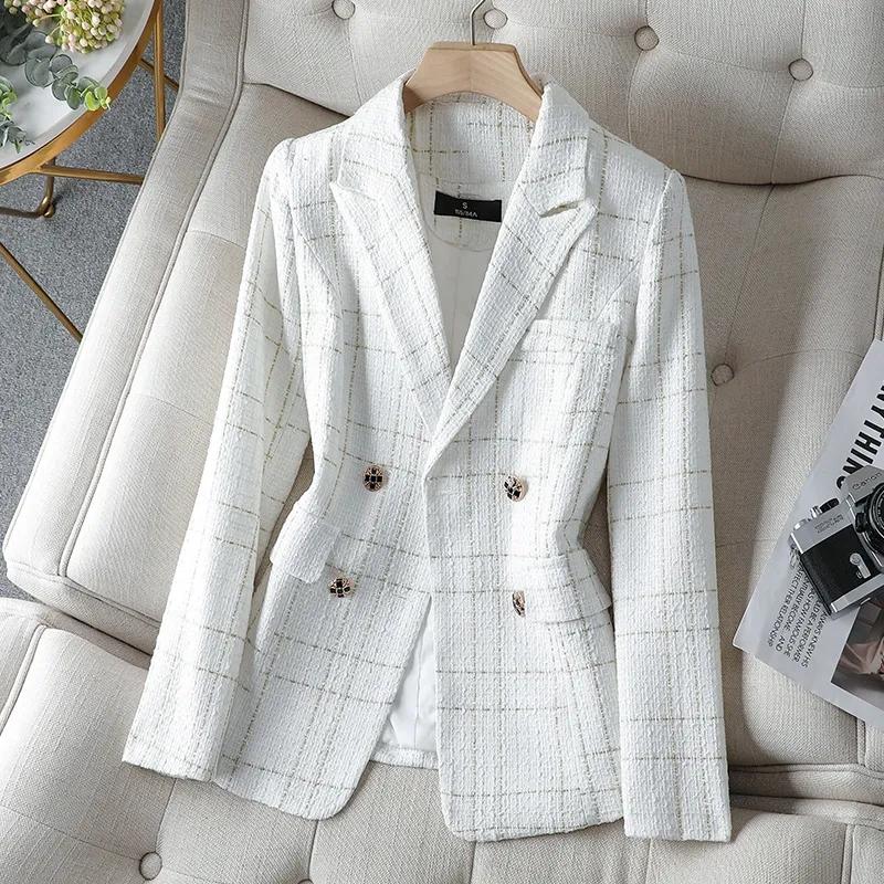 Completo da Donna Elegante Autunno Primavera Cappotto Blazer da Donna Comodo All-match Tweed Temperamento Moda Blazer da Donna