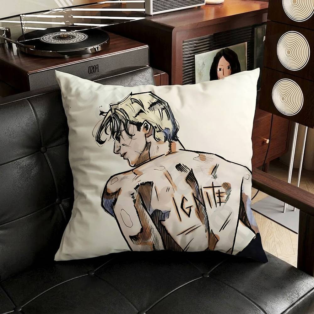 Aaron Warner SShatter Me Pillow Case Antidustmite Pillowcase Invisible zipper silky short plush Sofa cushion cover