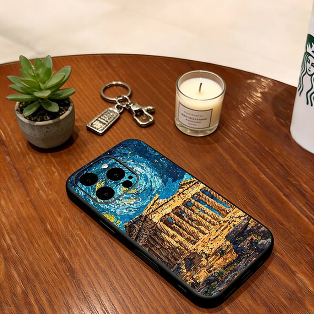 

The World of Oil Painting Phone Case For iPhone 17,16,15,14,13,12,11 Plus,Pro Max,XS,Soft Silicone Black Cover iPhone13ProMax