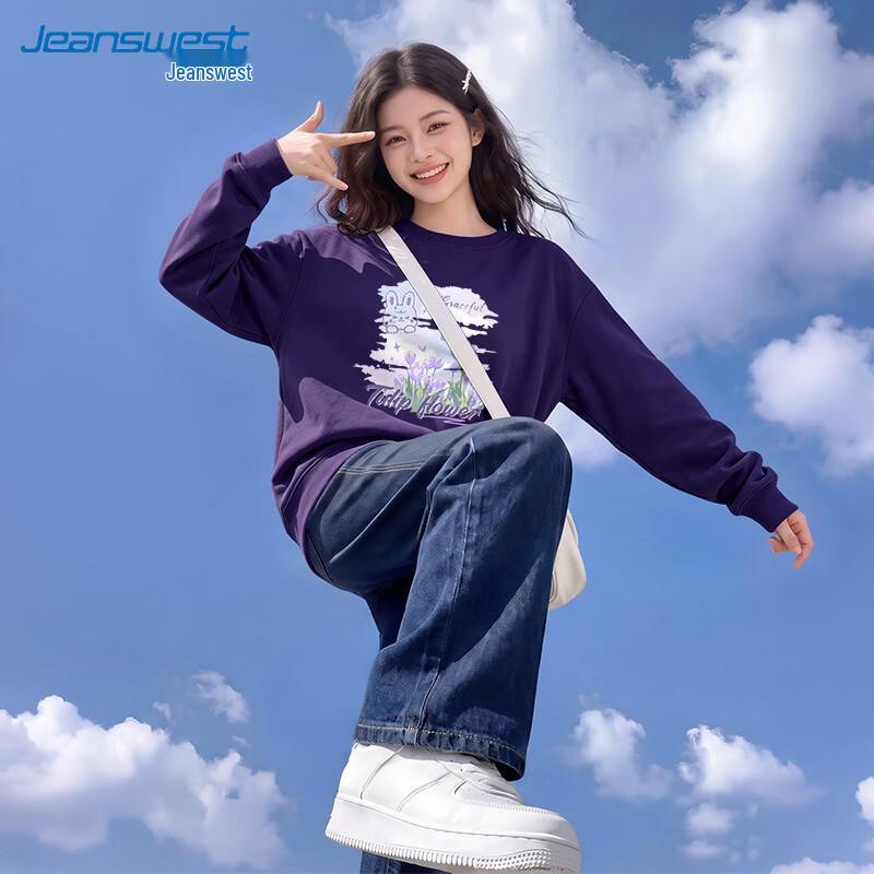 Jeanswest Women's Casual Crewneck Pullover Sweatshirt