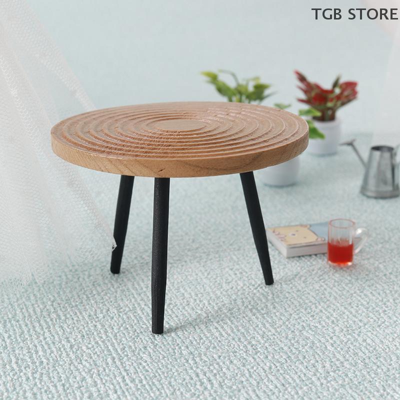 1:12 Casa de papusi Masa rotunda in miniatura Masa de ceai Papusa Masuta de cafea Mobila Decor Jucărie Micro Scenă Recuzită de construcție