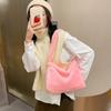 Simple Design Women Soft Plush Hobos Shoulder Bags Winter Furry Ladies Clutch Purse Handbag Female Underarm Bag Crossbody Bags