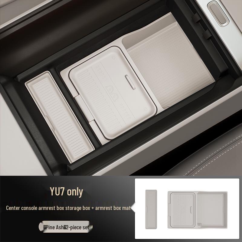 Doppellagige Silikon-Aufbewahrungsbox mit Matte für die Mittelkonsolen-Armlehne des Yu7 (25-teiliger Organizer)