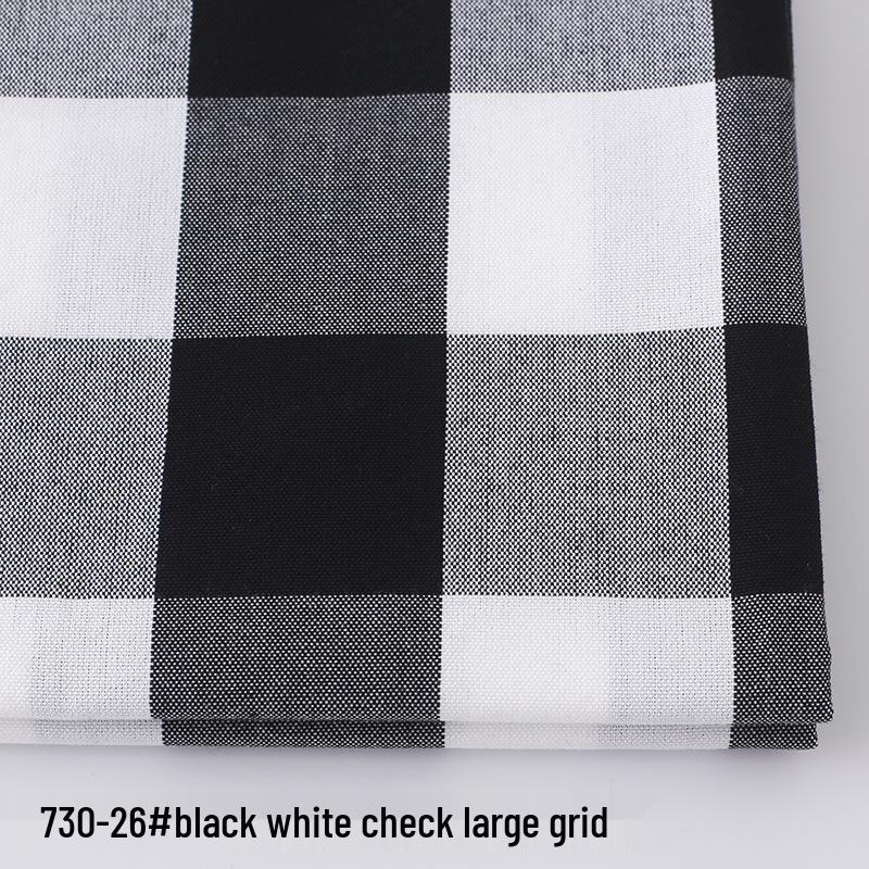 Plaid Cotton Linen Tablecloth and Cushion Fabric Set