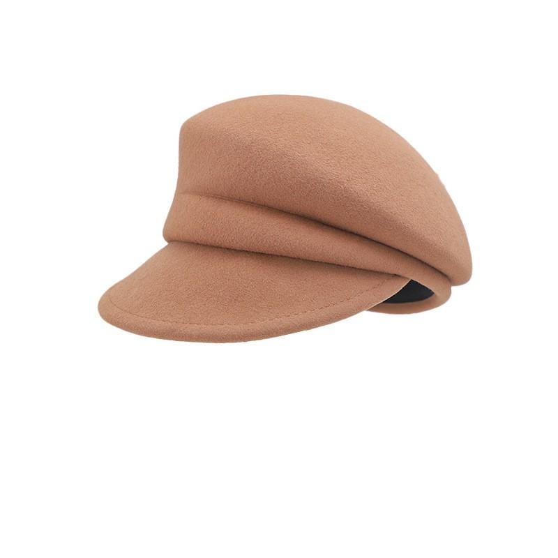 Womens Wool Felt Newsboy Cap With Folded Brim Vintage Retro Beret Style Hat Winter