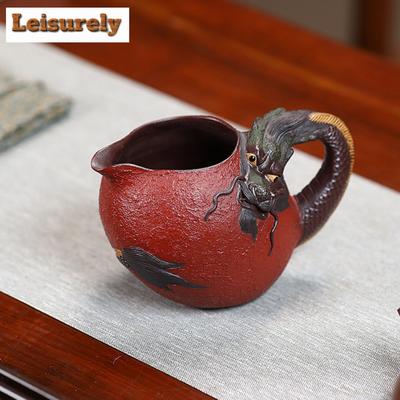 310ml autentic chinezesc Yixing lut violet Fair Cup Cha Hai Master lucrat manual Dargon mâner ulcior de ceai Zisha set de ceai accesorii