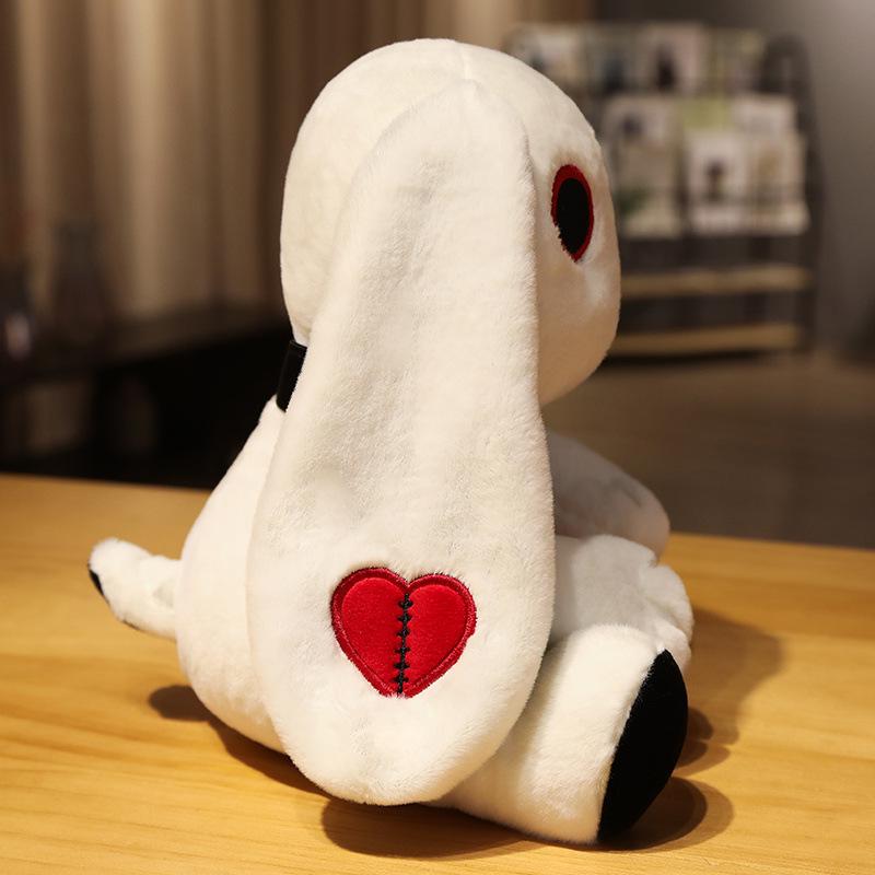 Dark Cartoon Style Reborn Rabbit Plush Pillow - Halloween/Birthday Gift Toy
