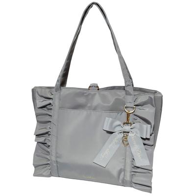Crossmarberry Ribbon Tote Bag, A4 Size, Women's, Large, Lightweight, Frilled, Shoulder Bag, Handbag, Carry-on, Large Capacity, Perfect for Commuting,