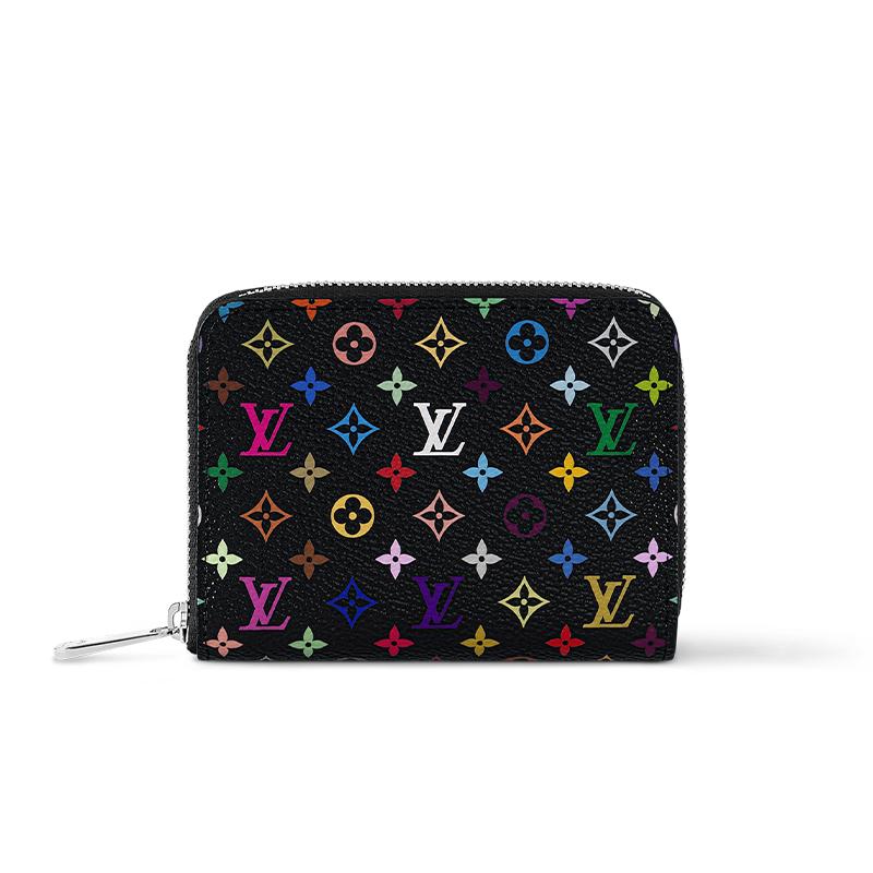 Louis Vuitton X Takashi Murakami Zippy Monogram Logo Zip Wallet Women wallet Black M13409